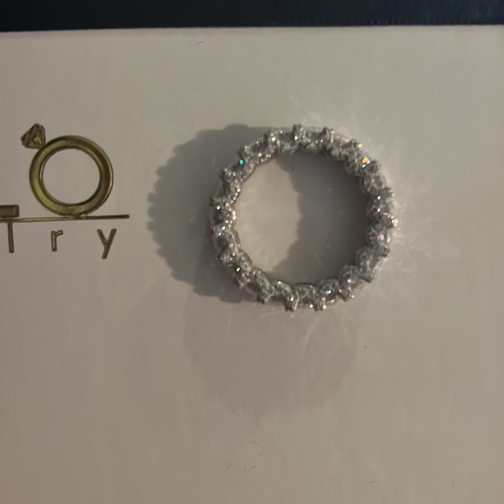 Italo sterling white sapphire silver ring - Picture 3 of 8